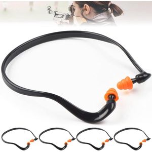 Earplugs 4 Pair with Foam Caps for Hearing Protection Work & Sound Protection - Ideal for Sleeping, Shooting & Construction Site