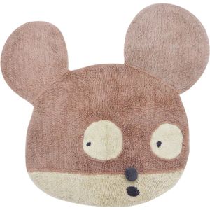 Woolable - Edgar Plans Kids - Wollen Vloerkleed - Miss Mighty Mouse - 120 x 120 cm