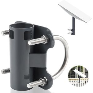 Antennemast buishouder voor Starlink-kom - instelbare U-vorm adapter voor balkon, camper montagebeugel (30-50 mm)