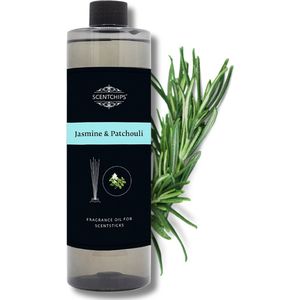 Scentchips® Geurstokjes Navulling - Jasmine & Patchouli - Geurverspreider - Luchtverfrisser - Huisparfum - 400ml