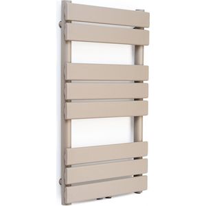 Blumfeldt Badkamerradiator - Design radiator - Zuinige platte radiator verticaal - Verticale Wandverwarming - 355 W - Thermostaat - Wandradiator voor badkamer en woonkamer - Zandkleur