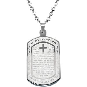 Amanto Ketting Fardin - 316L Staal - Dogtag - 22x35mm - 60cm