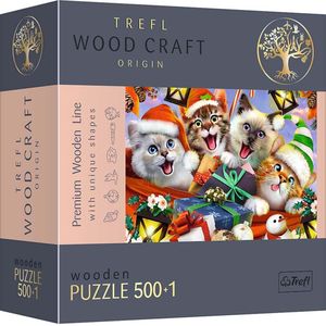Trefl - Puzzles - ""500+1 Wooden Puzzles"" - Festive Cats