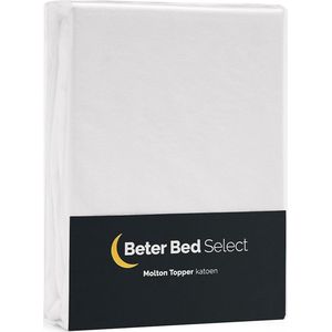 Beter Bed Select Molton Topper 180 x 210/220 cm - Matrasbeschermer - Matrashoes - 10 cm - Wit