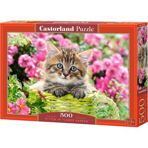 Castorland Kitten in flower garden 500 stukjes