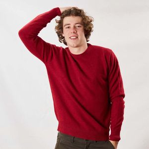 Osborne Knitwear Trui met ronde hals - Sweater heren in Lamswol - Pullover Heren - Poppy Melange - 3XL