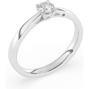 Diamo Diamonds 9-DD002-WG-30-52 Gouden Ring met Diamant - Dames - Lab Grown Diamonds - 0,30ct - Recycled Goud - 14 Karaat - Maat 52 - Solitair - Witgoud