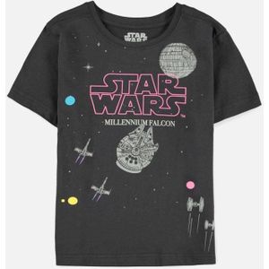 Star Wars - Millennium Falcon Kinder T-shirt - Kids 134/140 - Zwart