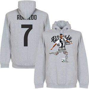 Ronaldo 7 Script Hooded Sweater - Grijs - L