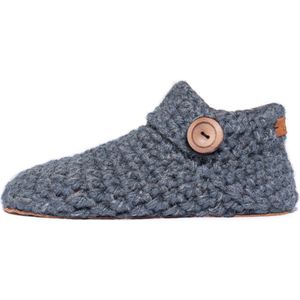 Kingdom of Wow - Sloffen Enkelhoogte Dames Wol Barefoot Charcoal Grijs Maat 38/39 - Handgemaakt