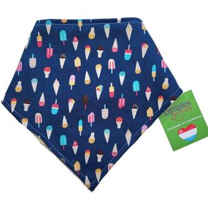 Zomerse hondenhalsdoek met ijsmotief - DIMPLES 40cm S hondensjaal hondenbandana met comfortabele drukknopen