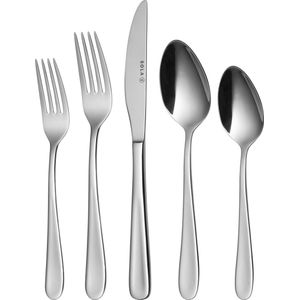 Sola Florence Bestekset 9 Persoons - 90 Delig RVS Bestek Set - Zilverwit Edelstaal 18/10 - Vaatwasserbestendig - Zilver