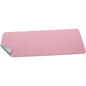 Sigel bureauonderlegger - 80 x 30 cm - roze/zilver - dubbelzijdig - SI-SA605