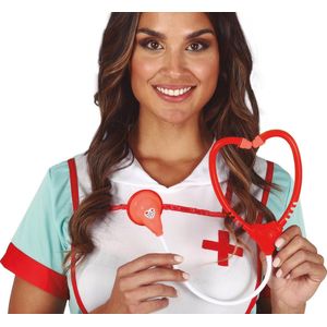 Fiestas Guirca Carnaval verkleed stethoscoop dokter/zuster - rood - thema feest accessoires