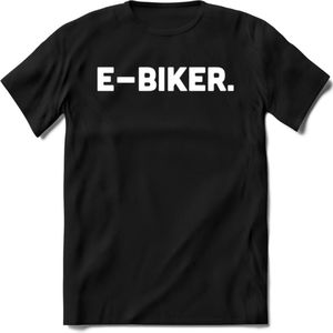E-bike Fiets T-Shirt | Wielrennen | Mountainbike | MTB | Kleding - Zwart - 3XL