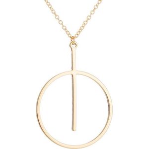 24/7 Jewelry Collection Bar Cirkel Ketting - Goudkleurig
