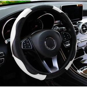 COCHO® Auto Stuurhoes - Steering Covers Geschikt 37-38Cm Auto Decoratie Koolstofvezel - Carbon Fiber