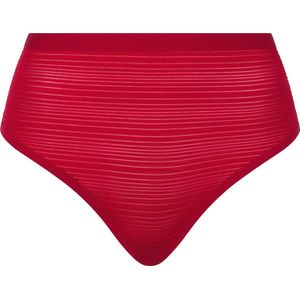 Chantelle - SoftStretch Stripes - String met hoge taille - Passion Red - Maat TU