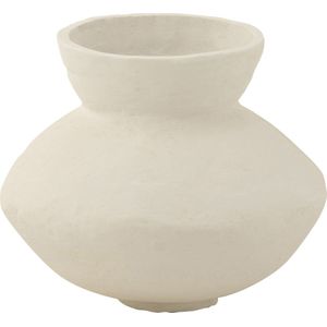J-Line Pot Collar Papier Mache Wit