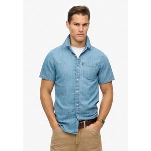 Superdry - Essential denim overhemd met korte mouwen - Heren - Shirts