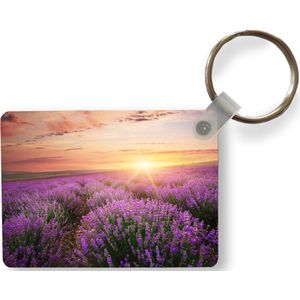 Sleutelhanger - Lavendel - Zon - Bloemen - Uitdeelcadeautjes - Plastic