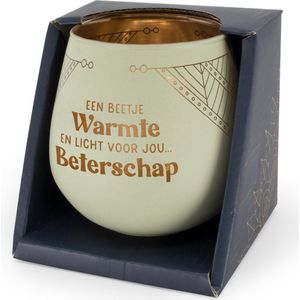 Sfeerlichthouder - Een beetje warmte en licht voor jou. Beterschap - Glas
