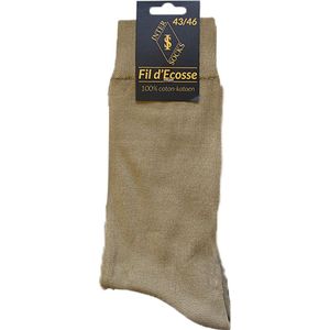 Heren sokken - 2 paar - dunne sokken - 100% katoen - Egyptische katoen - naadloos - beige - heren maat 43/46
