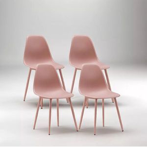 Sleekinterior - Jazz Eetkamerstoelen in Set Van 4 Stuks - Rosé - Direct Leverbaar