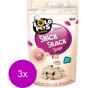 Lolo Pets Milk Drops For Dog 75 g - Hondensnacks - 3 x Ham