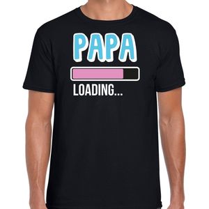 Bellatio Decorations Cadeau t-shirt aanstaande papa - papa loading - blauw/roze- heren - Vaderdag/verjaardag XL