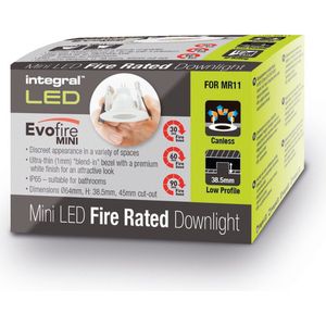Integral Evofire Mini Inbouwspot Ø6.4cm Wit IP65 | Zaagmaat 4.5cm | Voor MR11 GU4 of PAR11 GU10 Ø3.5cm