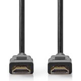 Nedis Premium High Speed ​​HDMI-Kabel met Ethernet - HDMI Connector - HDMI Connector - 4K@60Hz - 18 Gbps - 1.50 m - Rond - PVC - Zwart - Label