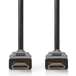 Nedis Premium High Speed ​​HDMI-Kabel met Ethernet - HDMI Connector - HDMI Connector - 4K@60Hz - 18 Gbps - 1.50 m - Rond - PVC - Zwart - Label
