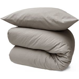 HOOMstyle Dekbedovertrek met kussenslopen - luxe micro Percale - dekbedovertrek - 140x220cm - 1 persoons - Taupe