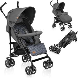 Lichtgewicht Buggy tot 15 kg van 6 maanden tot ca. 3 jaar, Kinderwagen, Wandelwagen met Muskietennet, Voetenzak en Regenhoes, Lichte Constructie 7kg, Snel en Eenvoudig Opvouwsysteem (Grijs)