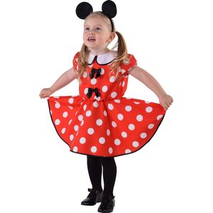 Magic Design Jurk Minnie Muis Meisjes Polyester Rood Maat 86