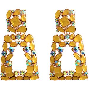 Capri Color Oorbellen - Geel | Oorhangers | 6,5 x 3,5 cm | Fashion Favorite