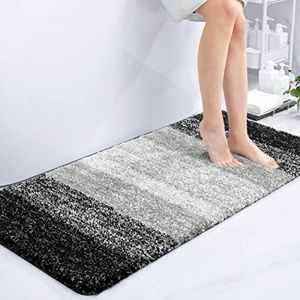 Zacht badkamertapijt, 60 x 120 cm, antislip, wasbaar, badmat, hoogpolig, microvezel, absorberend