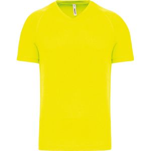 PROACT® Heren-sport-t-shirt V-hals PA476 - Fluorescent Yellow - S