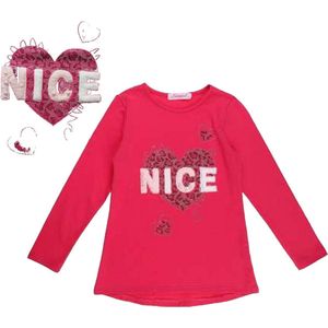 Seagull pullover pink hart nice glitter en parels 170/176