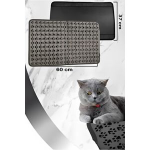 Lavida Home - Kattenbakmat - Grit Opvanger - 37 x 60 cm - Dubbele laag & Waterdicht - Katten mat - Katten mat met opvangruimte voor Grit - Katten mat - Kat benodigdheden - Kitten - Gritmat voor poes - Grijs