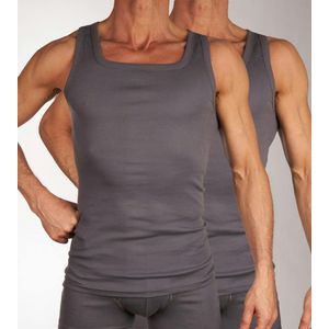 Mango Singlet - 2 Pack Gris foncé - maat S (S) - Heren Volwassenen - 100% katoen- 685-7850-box grey-S