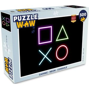 Puzzel Gaming - Neon - Console - Zwart - Controller - Gamen - Legpuzzel - Puzzel 500 stukjes