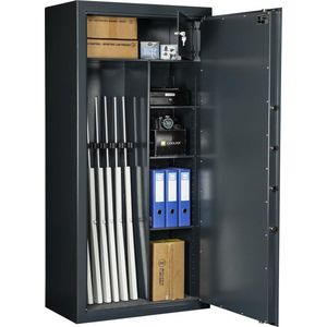 MustangSafes Wapenkluis Tactical MSG 50-10 S2 - 7 Wapenplaatsen - 134 cm Geweer lengte - Dubbelbaard Sleutelslot