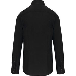 Overhemd Heren XL Kariban Lange mouw Black 97% Katoen, 3% Elasthan