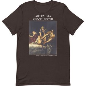 Artemisia Gentileschi 'Judith onthoofdt Holofernes' (""Judith Slaying Holofernes"") Beroemd Schilderij Hoodie | Unisex Premium Kunst Hoodie | Bruin | M