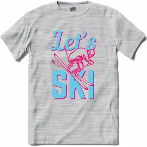 Let's Ski | Skiën - Bier - Winter sport - T-Shirt - Unisex - Donker Grijs - Gemêleerd - Maat XL