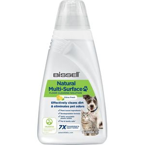 BISSELL Natural Pet Multi-Surface Vloerreinigingsmiddel - Schoonmaakmiddel voor Harde Vloeren & Tapijt - Vlekkenverwijderaar voor CrossWave & SpinWave Vloerreinigers - Bestrijdt Huisdiervlekken & Geuren - Citrus Geur - 1 Liter Vlekkenreiniger - 3122