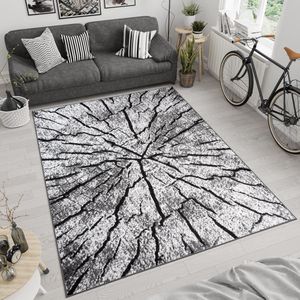 Tapiso Luxury Vloerkleed Grijs Modern Kleed Woonkamer Tapijt Maat- 200x300