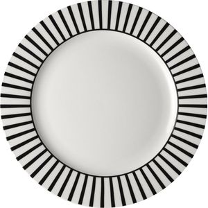 Dutch Rose Loft Dinerbord Grafische Streep Zwart-Wit 30cm